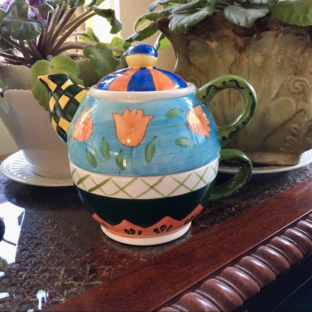 Vintage Happy Single Serve Teapot!